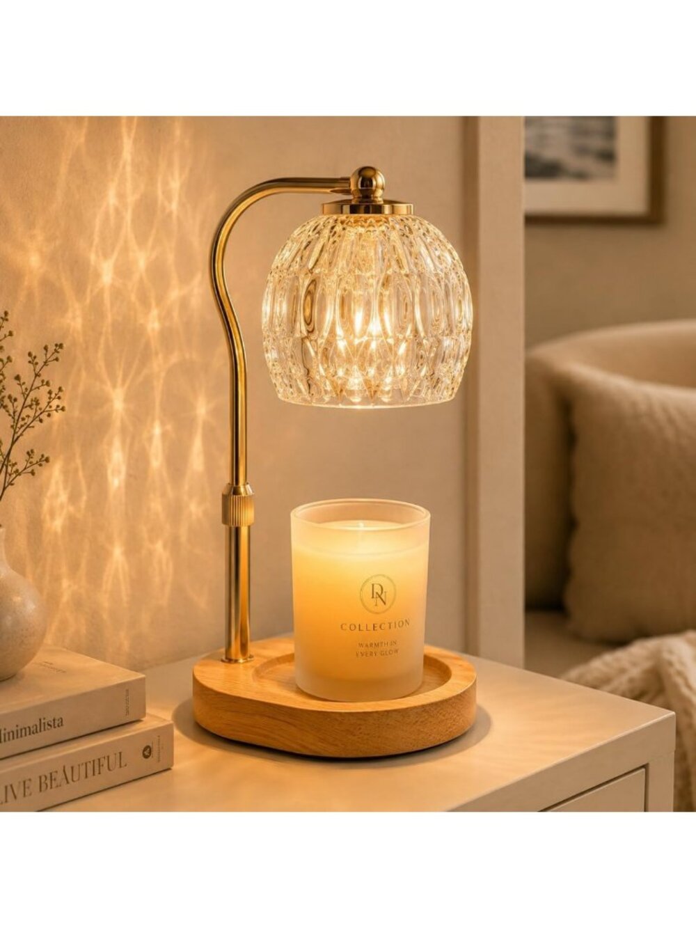 Adjustable Candle Warmer Lamp with Timer & Dimmer, Wax Melt & Jar Candle Decor